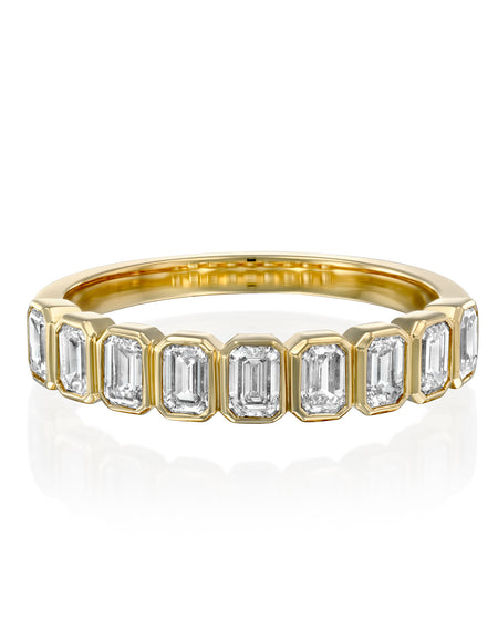 1ct Emerald Bezel Anniversary 1ct YG EM
