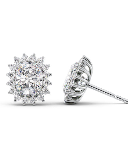 Accent Stone Stud Earrings 1ct WG ECU