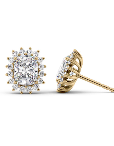 Accent Stone Stud Earrings 5ct YG ECU