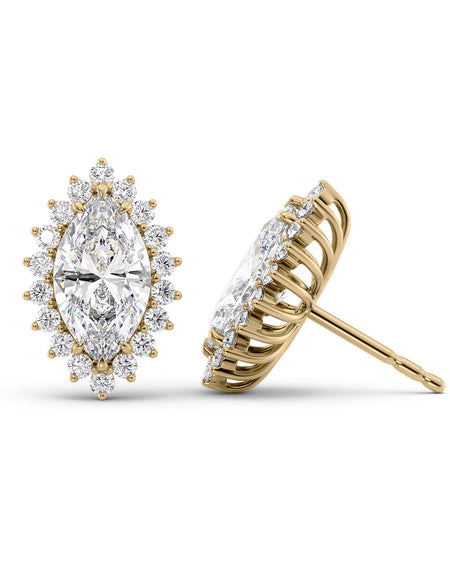 Accent Stone Stud Earrings 2ct YG MQ