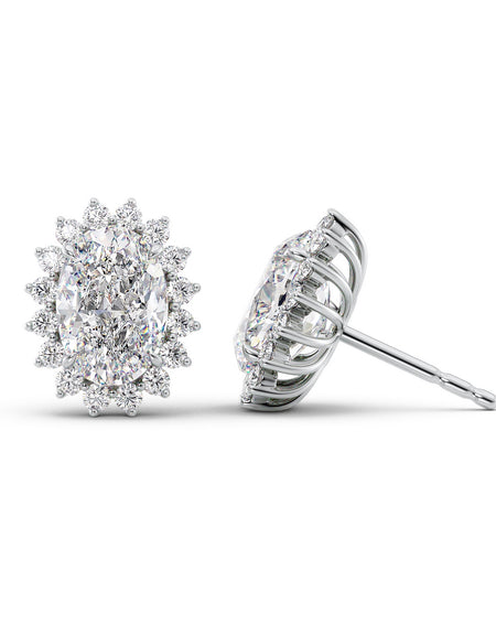Accent Stone Stud Earrings 1ct WG OV