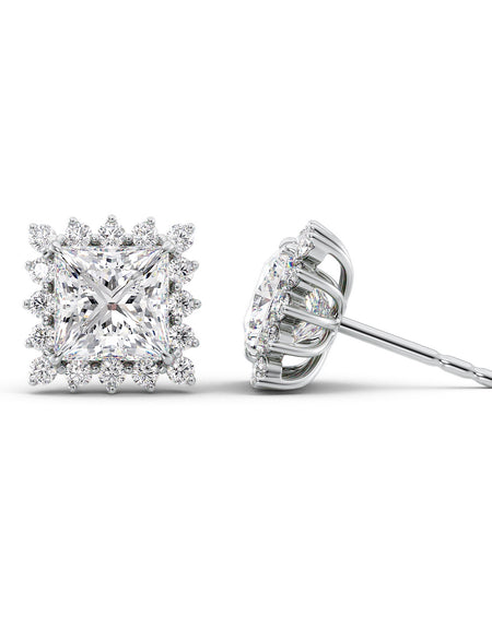 Accent Stone Stud Earrings 3ct WG PR