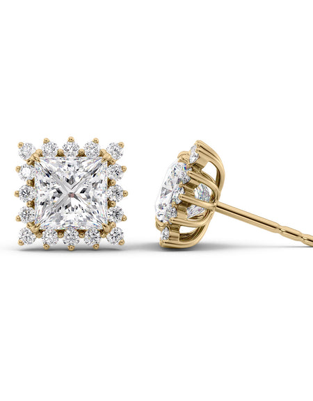 Accent Stone Stud Earrings 4ct YG PR
