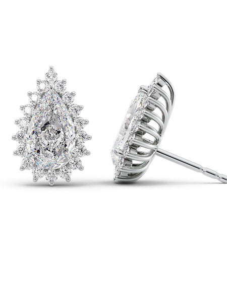 Accent Stone Stud Earrings 3ct WG PS