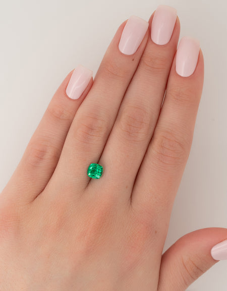 1.5Ct Cushion Cut Lab Created Emerald