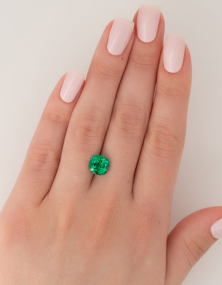 3.5Ct Cushion Cut Lab Created Emerald