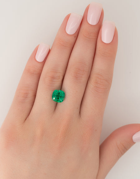 4.5Ct Cushion Cut Lab Created Emerald