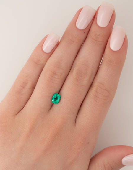 1.5Ct Elongated Cushion Cut Lab Created Emerald