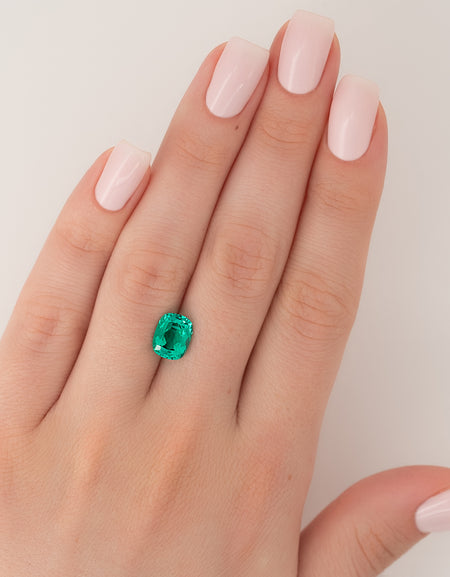 3.5Ct Elongated Cushion Cut Lab Created Emerald