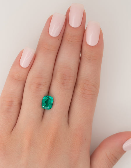 4Ct Elongated Cushion Cut Lab Created Emerald