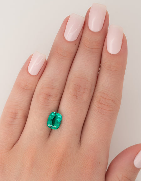 4.5Ct Elongated Cushion Cut Lab Created Emerald