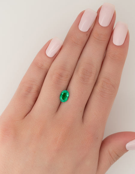 1.5Ct Oval Cut Lab Created Emerald