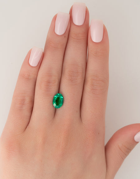 3Ct Oval Cut Lab Created Emerald