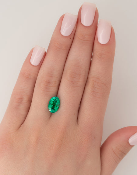 3.5Ct Oval Cut Lab Created Emerald