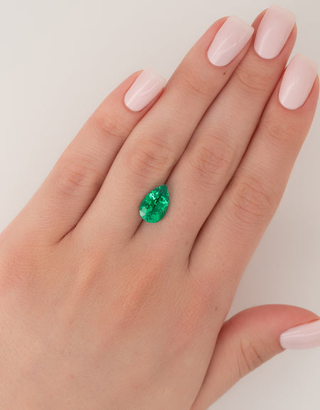 3.5Ct Pear Cut Lab Created Emerald