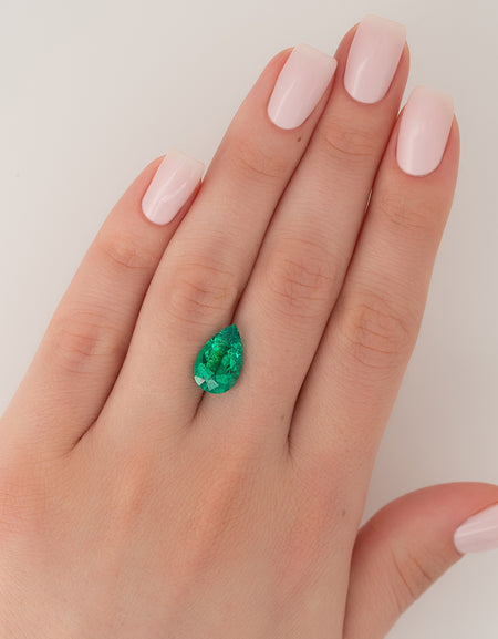 4.5Ct Pear Cut Lab Created Emerald
