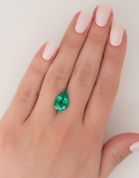 5Ct Pear Cut Lab Created Emerald