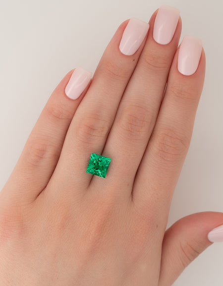 4Ct Princess Cut Lab Created Emerald