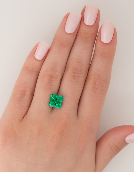 4.5Ct Princess Cut Lab Created Emerald