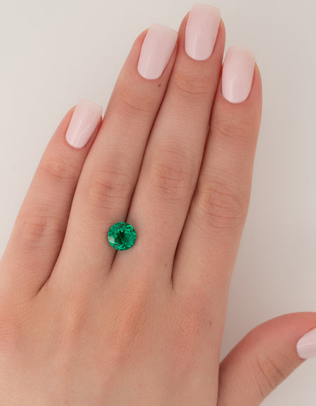2.5Ct Round Cut Lab Created Emerald