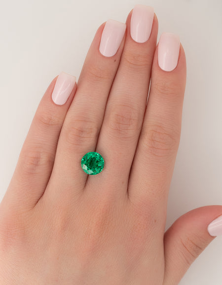 4Ct Round Cut Lab Created Emerald