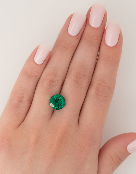 4.5Ct Round Cut Lab Created Emerald