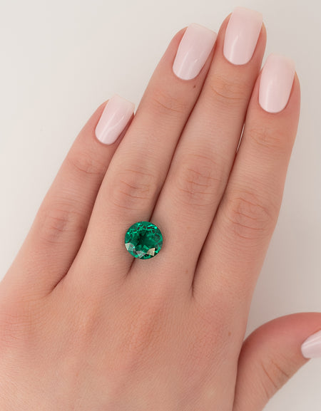5Ct Round Cut Lab Created Emerald