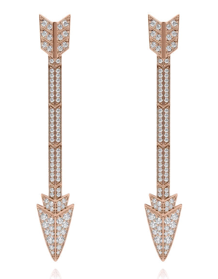 Aim Forward Pave Drop Earrings