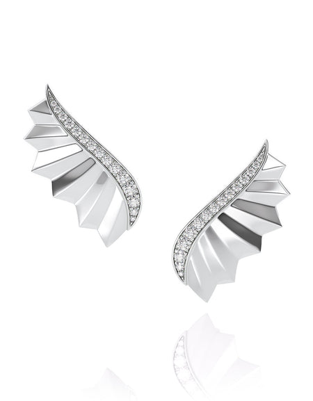 Born To Fly Crawler Earrings WG