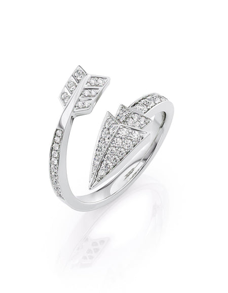 Aim Forward Pave Arrow Bypass Ring WG