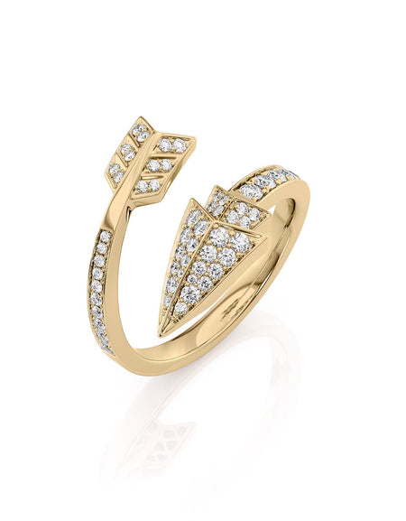 Aim Forward Pave Arrow Bypass Ring YG