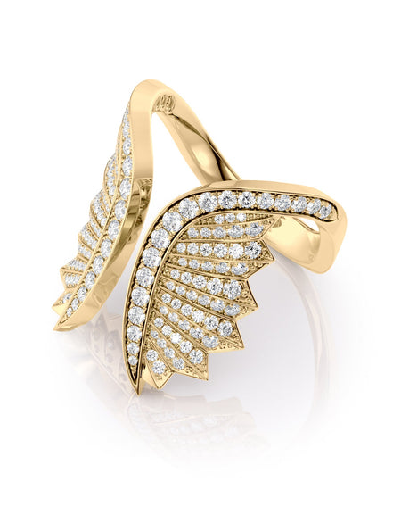 Born To Fly Wings Pave Ring YG