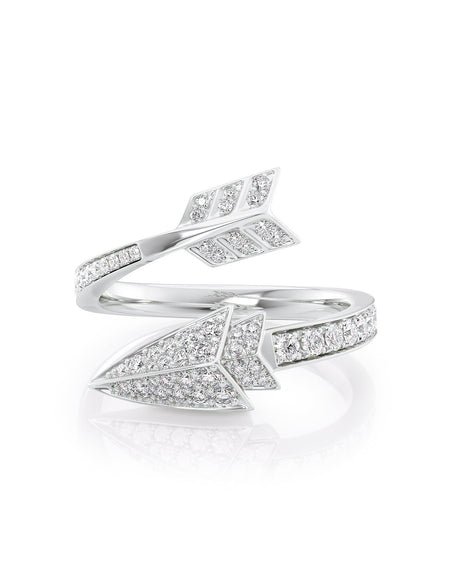 Aim Forward Pave Arrow Bypass Ring WG