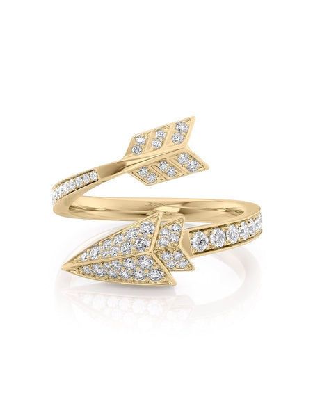 Aim Forward Pave Arrow Bypass Ring YG