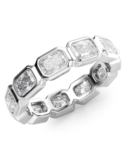 3.3ct East West Radiant Bezel Eternity WG
