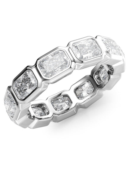 4.5ct East West Radiant Bezel Eternity WG