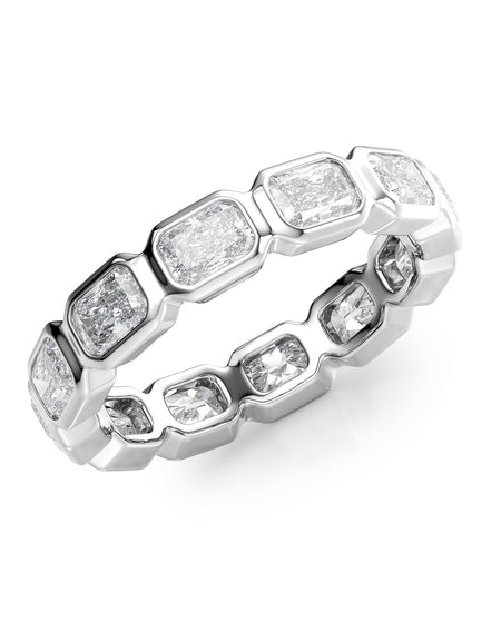 2.5ct East West Radiant Bezel Eternity WG