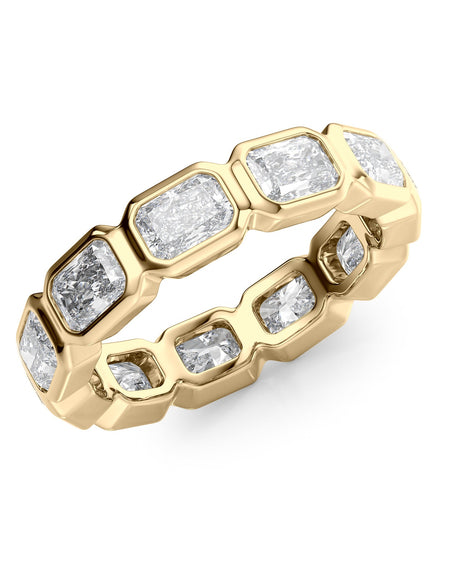 3.3ct East West Radiant Bezel Eternity YG