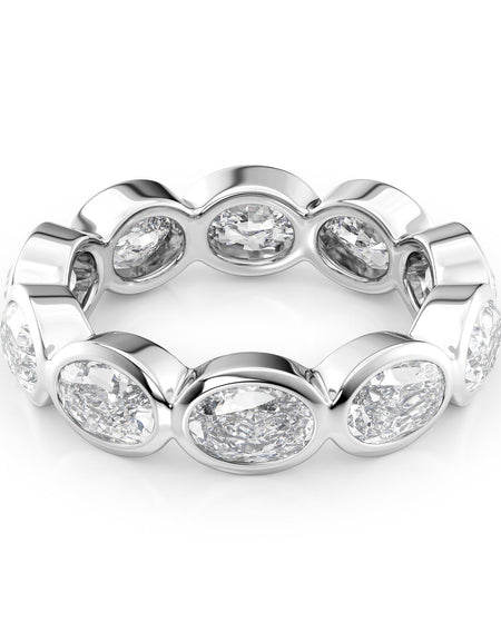 4ct East West Oval Bezel Eternity WG