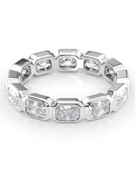 2.5ct East West Radiant Bezel Eternity WG