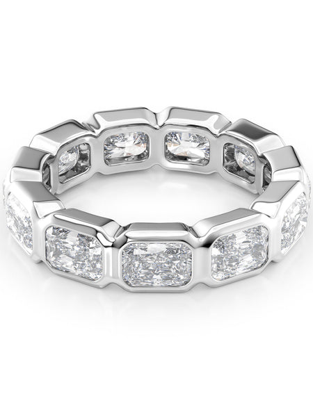 4.5ct East West Radiant Bezel Eternity WG