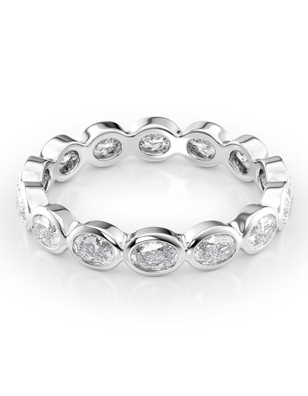 1.4ct East West Oval Bezel Eternity WG