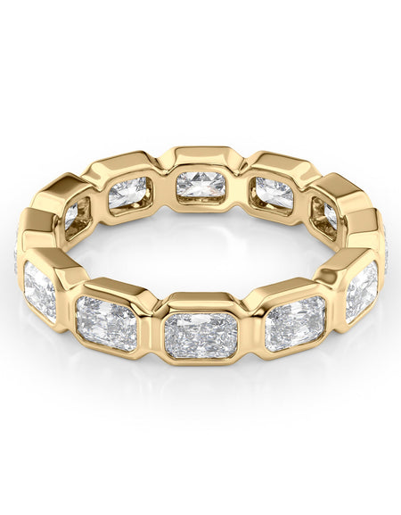 2.5ct East West Radiant Bezel Eternity YG