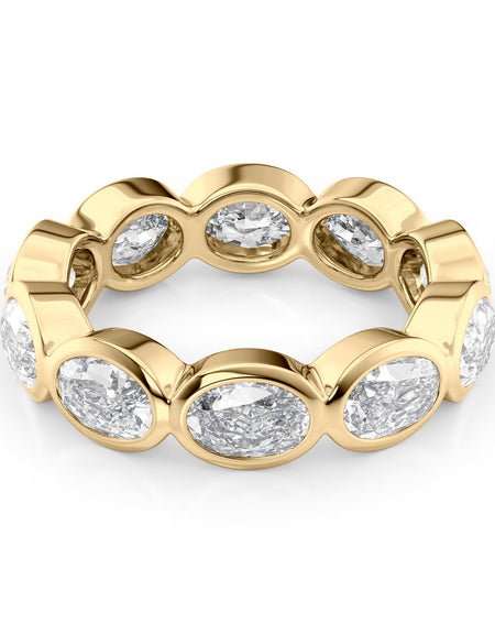 4ct East West Oval Bezel Eternity YG