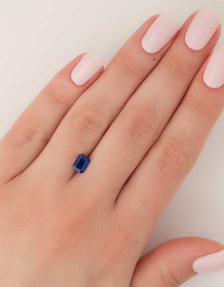 1Ct Emerald Cut Lab Created Sapphire