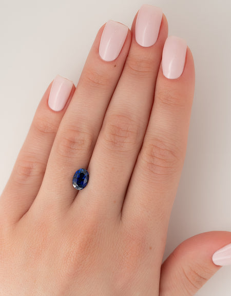 1.5Ct Oval Cut Lab Created Sapphire