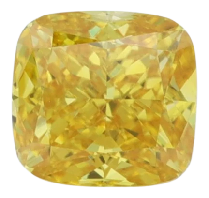 0.72 Carat Yellow VVS2 Cushion Lab Diamond