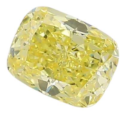 0.72 Carat Yellow VS1 Elongated Cushion Lab Diamond