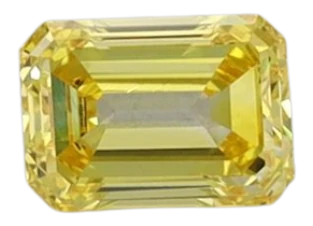 0.37 Carat Yellow VVS1 Emerald Lab Diamond