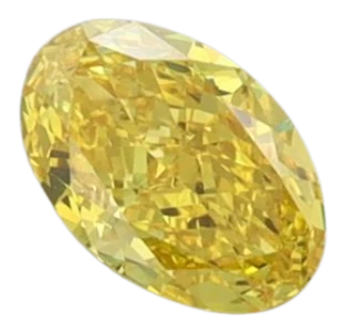 0.42 Carat Yellow VVS2 Oval Lab Diamond